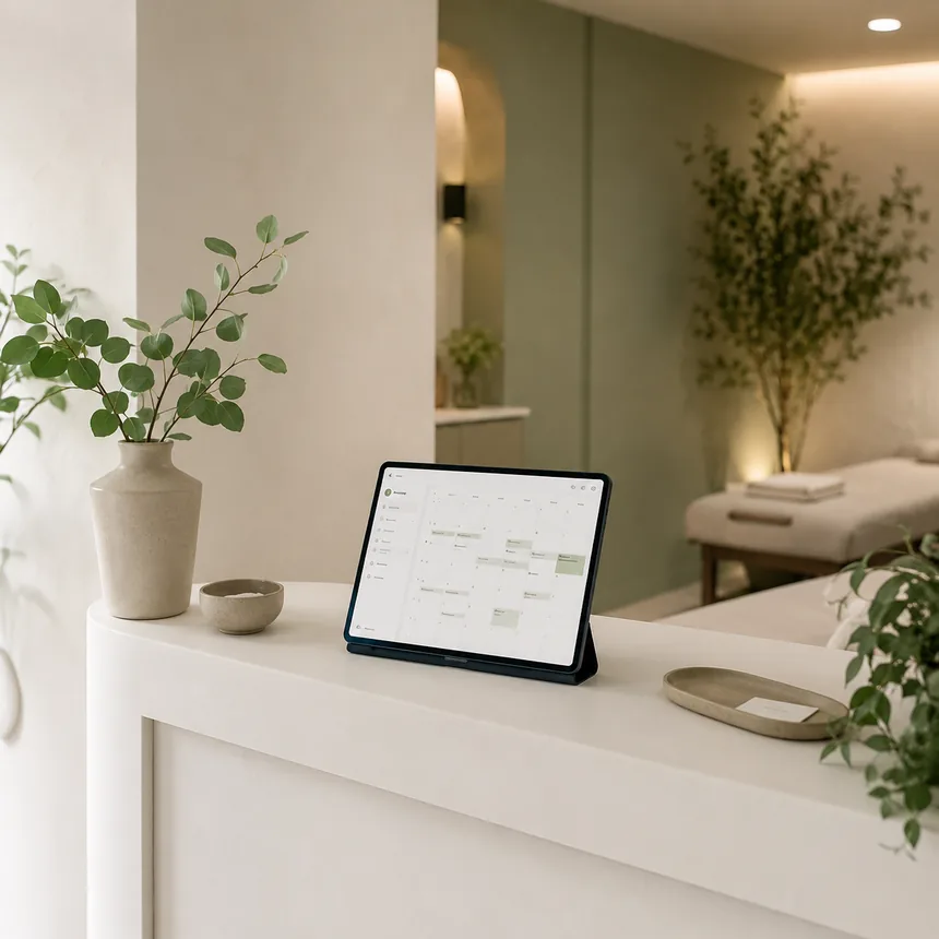 Massagestudio mit moderner digitaler Terminbuchung