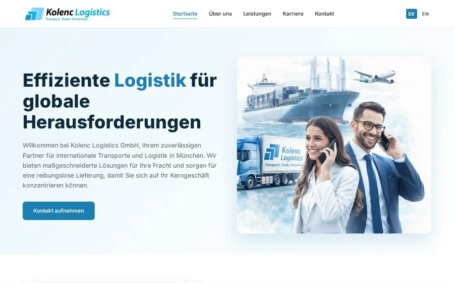 Website von Kolenc Logistics