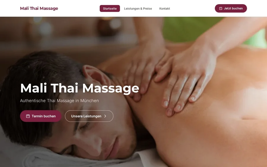 Website von Mali Thai Massage